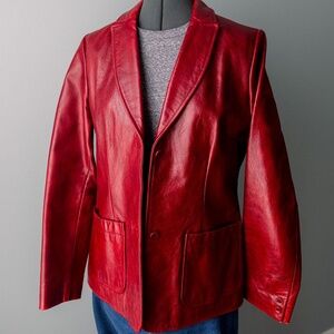 Vintage 90's GAP red leather jacket